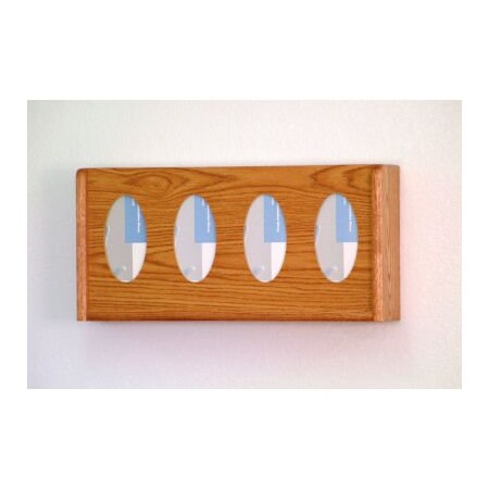 Wooden Mallet 4 Pocket Glove/Tissue Box Holder - Medium Oak GBW11-4MO